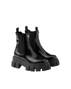 Prada Monolith patent leather booties