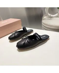 MIU MIU Leather ballerina mules