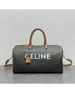 MEDIUM TRAVEL BAG IN TRIOMPHE CANVAS WITH CELINE PRINT