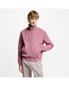 LV Monogram Debossed Leather Tracksuit Jacket