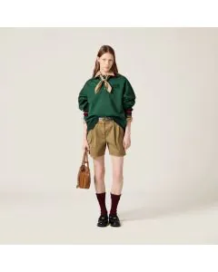 MIU MIU Garment-dyed cotton satin shorts