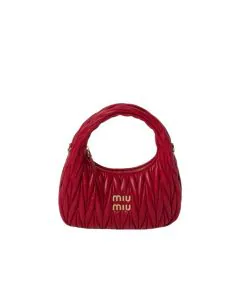 MIU MIU Wander matelassé nappa leather hobo bag