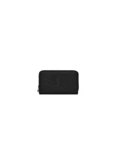 YSL CASSANDRE MATELASSÉ compact zip around wallet in grain de poudre leather