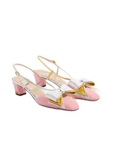 Valentino BOWOW SLINGBACK PUMPS IN MOIRÈ FABRIC