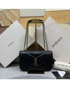 YSL LOULOU small in MATELASSÉ lambskin
