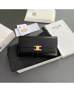 Celine LARGE WALLET TRIOMPHE IN SHINY CALFSKIN