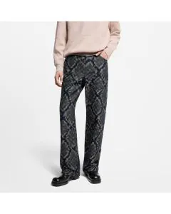 LV Graphic Denim Skate Pants