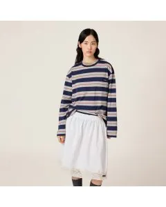 MIU MIU Long-sleeved cotton jersey T-shirt