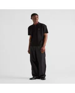 Prada Piqué polo shirt with Re-Nylon details