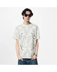 LV Embroidered Cotton T-Shirt