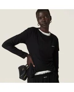 MIU MIU Ribbed jersey T-shirt