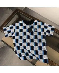 LV Damier Short-Sleeved Cotton T-Shirt