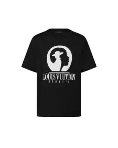 LV Short-Sleeved Cotton Intarsia Crewneck