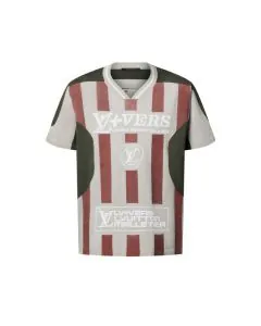 LV Intarsia Short-Sleeved V-Neck Top