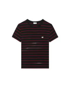 Celine triomphe regular t-shirt in striped jersey