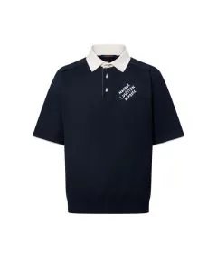 LV Embroidered Short-Sleeved Cotton Blend Polo
