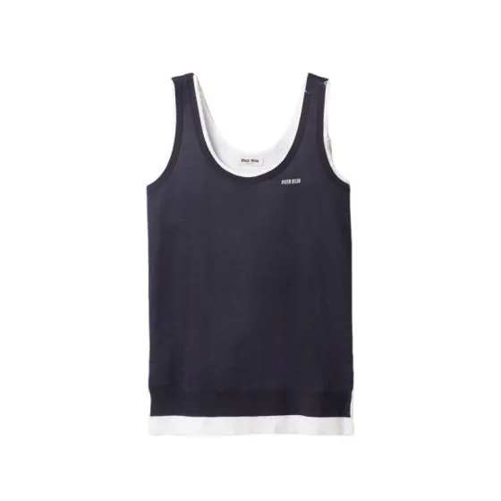 MIU MIU Knit and poplin mini-dress