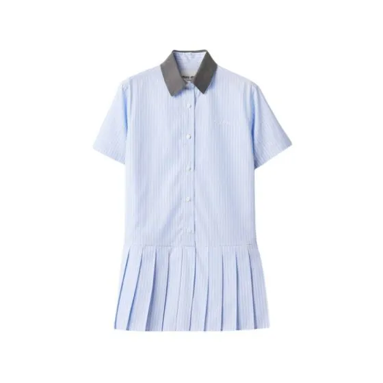 MIU MIU Pleated striped dress