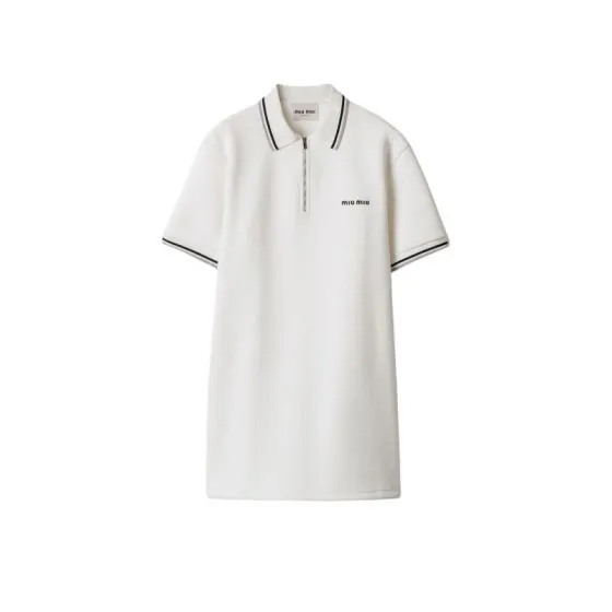 MIU MIU Bonded piqué and technical jersey dress