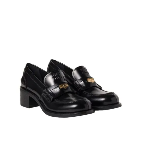 MIU MIU Brushed leather loafers