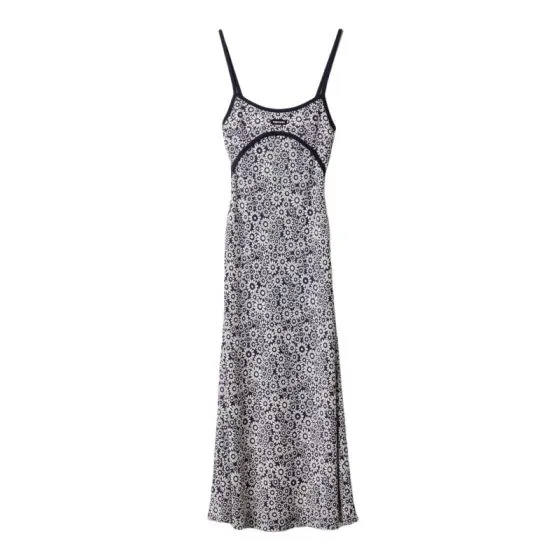 MIU MIU Long floral print crepe de chine dress